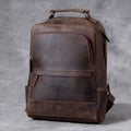 Scholar Leather Backpack in dark coffee crazy horse leather — Khal Gold
