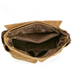 Clipper Waxed Canvas Messenger in waxed canvas, detail view