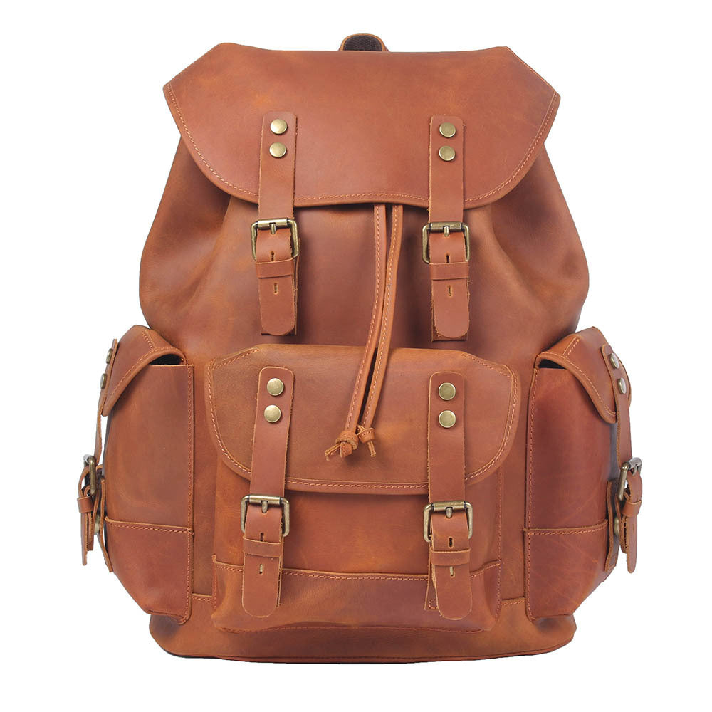 Rider Leather Backpack — Khal Gold