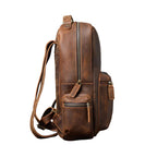 Grafton Leather Backpack in crazy horse leather, detail view
