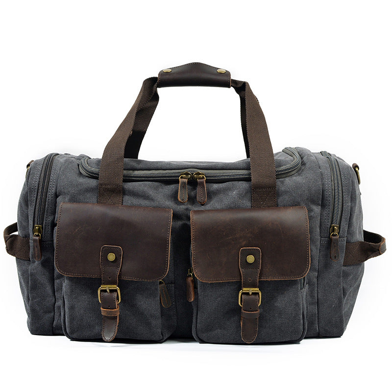 End pocket detail on 19-inch canvas holdall