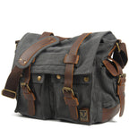 Fairfax Canvas Messenger in cotton canvas, detail view