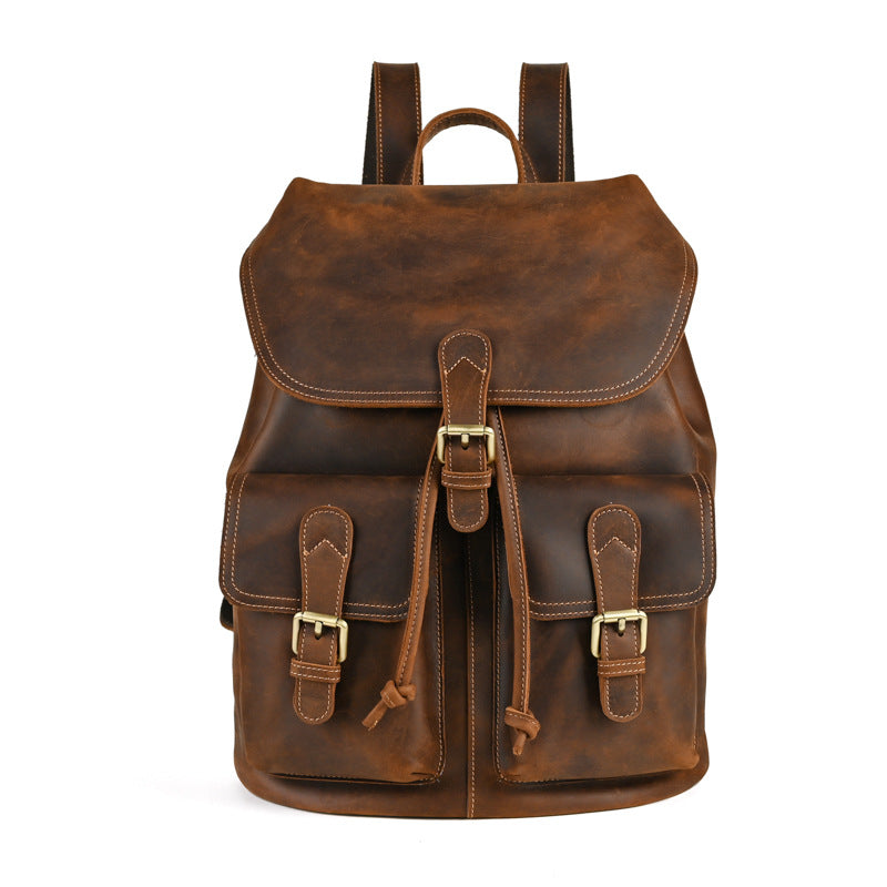 Forester Leather Rucksack in dark brown leather — Khal Gold