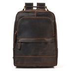 Executive Leather Backpack in dark brown leather — Khal Gold