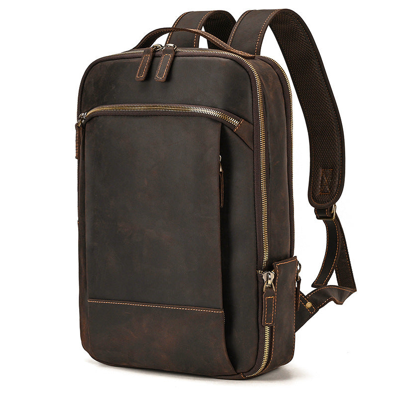Metropolitan Leather Backpack in crazy horse leather — Khal Gold