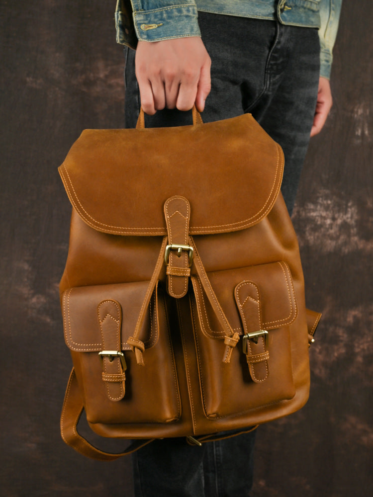 Forester Leather Rucksack, detail view