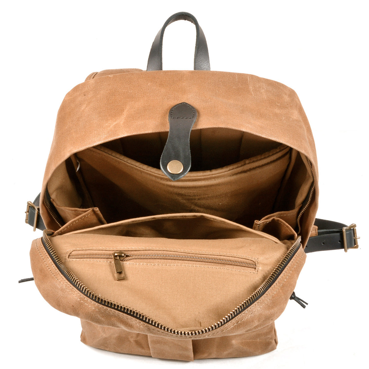 Alderley Waxed Canvas Daypack in waxed canvas, detail view
