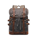 Highland Waxed Canvas Rucksack in army green waxed canvas — Khal Gold