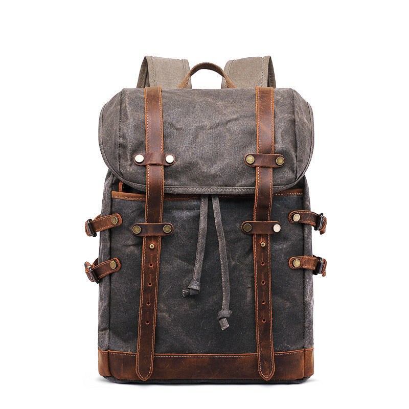 Highland Waxed Canvas Rucksack in army green waxed canvas — Khal Gold