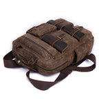 Endeavour Waxed Canvas Backpack in waxed canvas, detail view