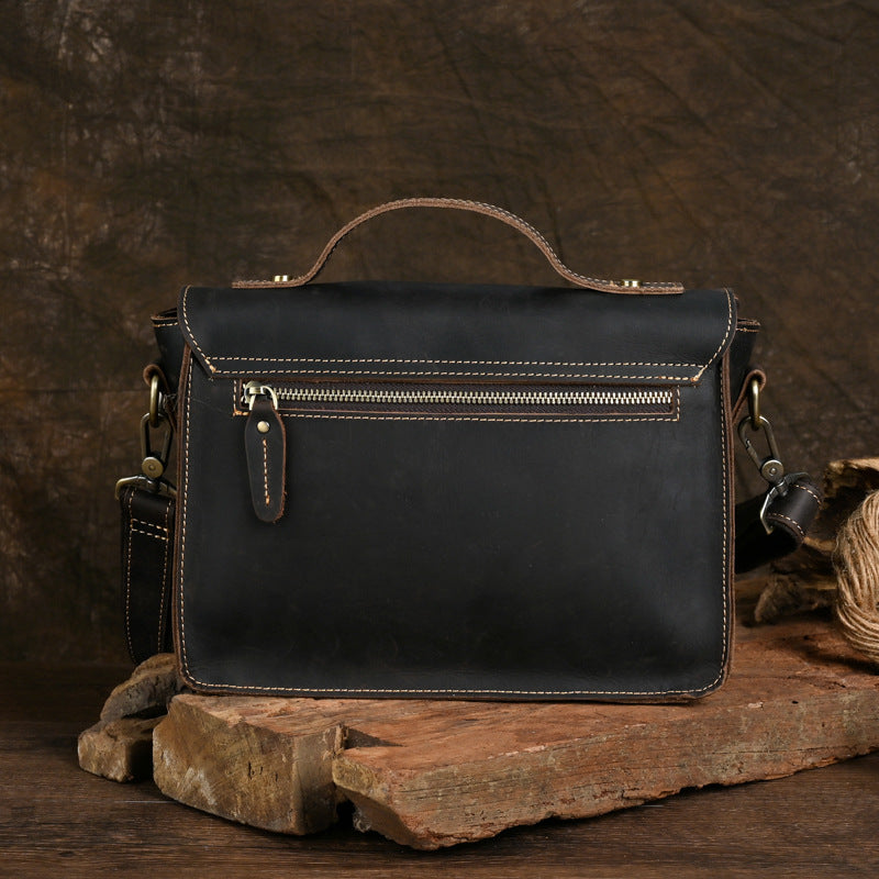 Chelsea Leather Satchel, detail view