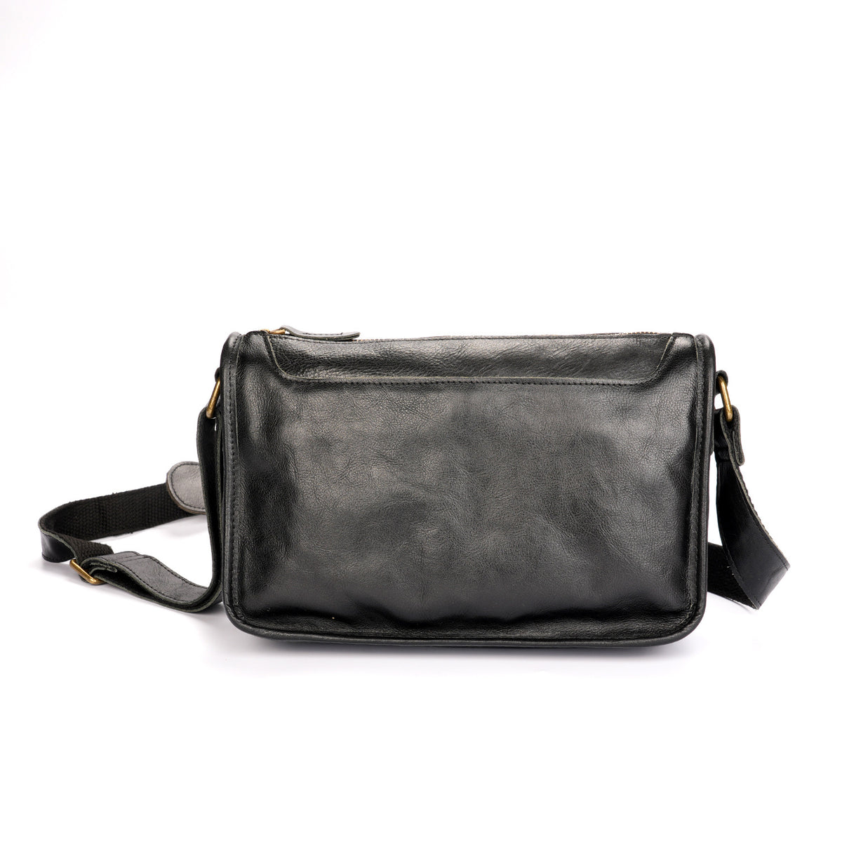 Belmont Leather Sling in black leather — Khal Gold