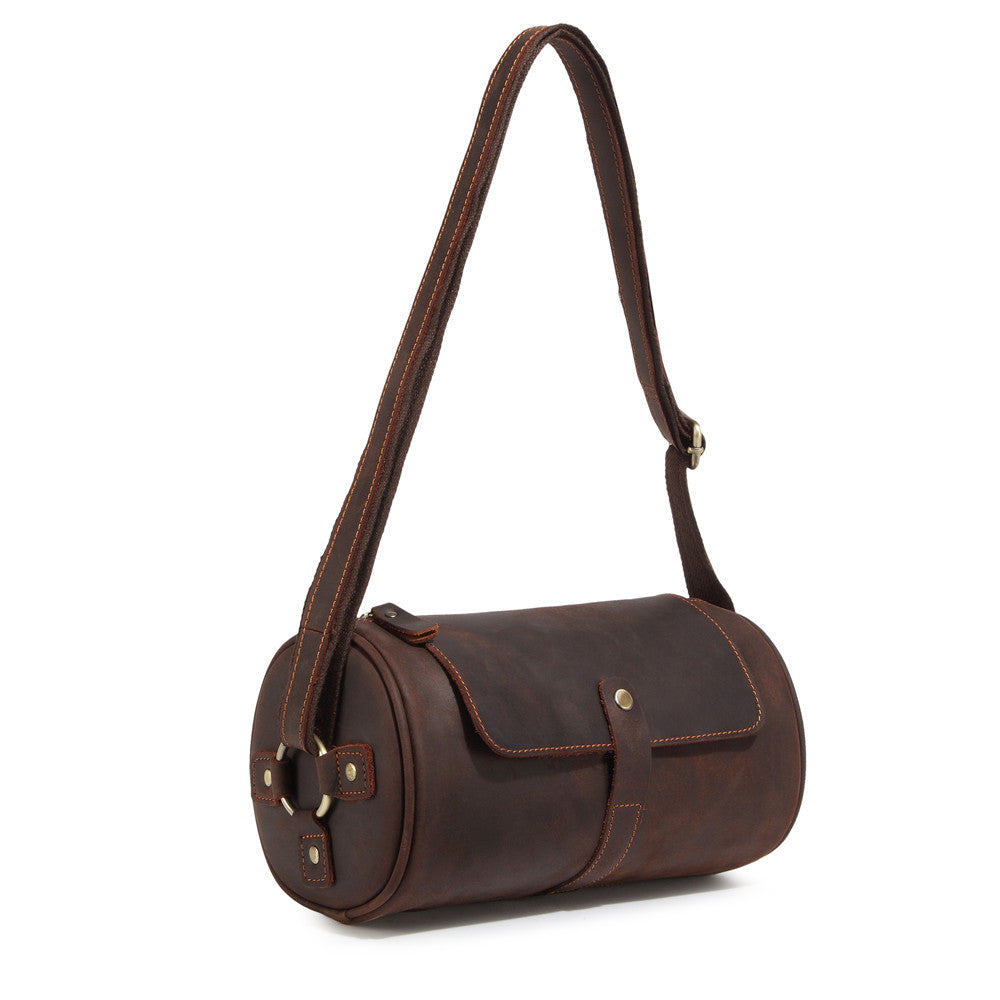 Dispatch Leather Cylinder Bag, detail view
