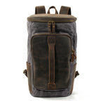 Halden Waxed Canvas Barrel Backpack in waxed canvas — Khal Gold