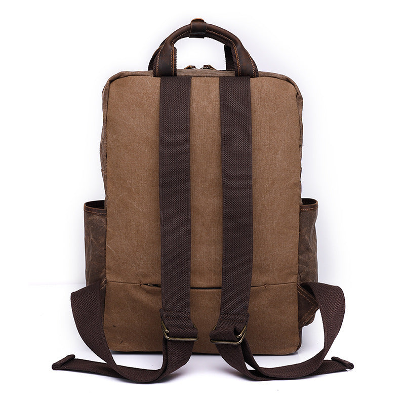 Endeavour Waxed Canvas Backpack in waxed canvas, detail view