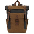 Ashcroft Waxed Canvas Roll-Top in dark grey waxed canvas — Khal Gold