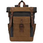 Ashcroft Waxed Canvas Roll-Top in dark grey waxed canvas — Khal Gold
