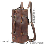 Drayton Leather Barrel Backpack, detail view