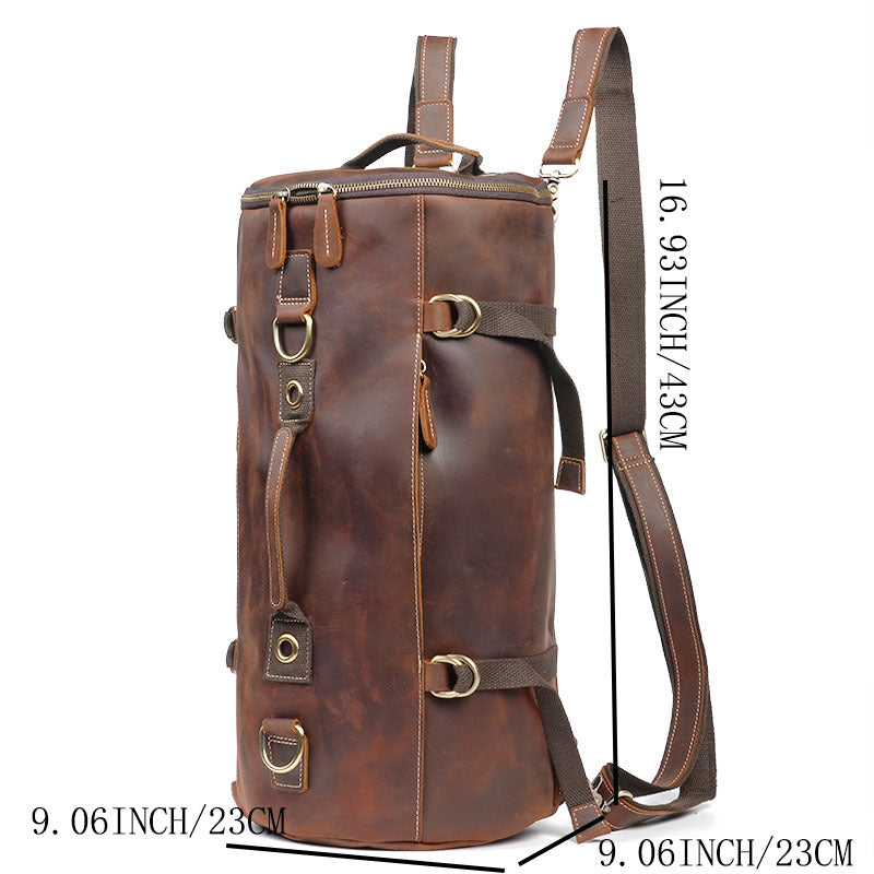 barrel backpack in leather Drayton work or outdoor trips Test:20LB top handle Chitina dip-netting, June 2015