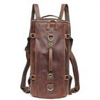 Drayton Leather Barrel Backpack in brown leather — Khal Gold