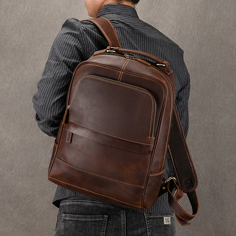Executive Leather Backpack, detail view