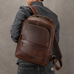 Executive Leather Backpack, detail view