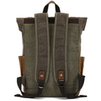 Ashcroft Waxed Canvas Roll-Top in waxed canvas, detail view