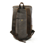 Halden Waxed Canvas Barrel Backpack in waxed canvas, detail view