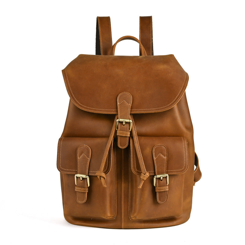 Forester Leather Rucksack in light brown leather — Khal Gold