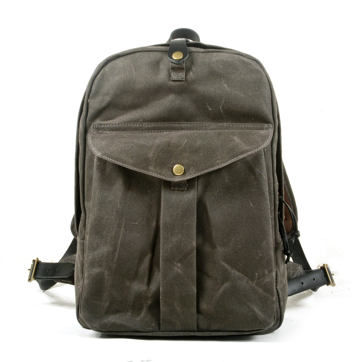 Alderley Waxed Canvas Daypack in grey green waxed canvas — Khal Gold