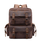 Kelso Waxed Canvas Backpack in brown waxed canvas — Khal Gold