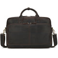 Mayfair Leather Briefcase in dark brown leather — Khal Gold