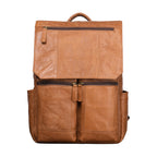 Interior of leather rucksack showing padded laptop sleeve