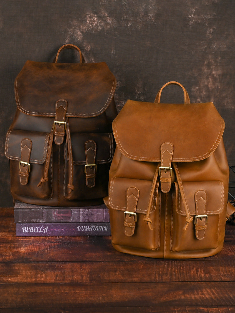 Forester Leather Rucksack, detail view