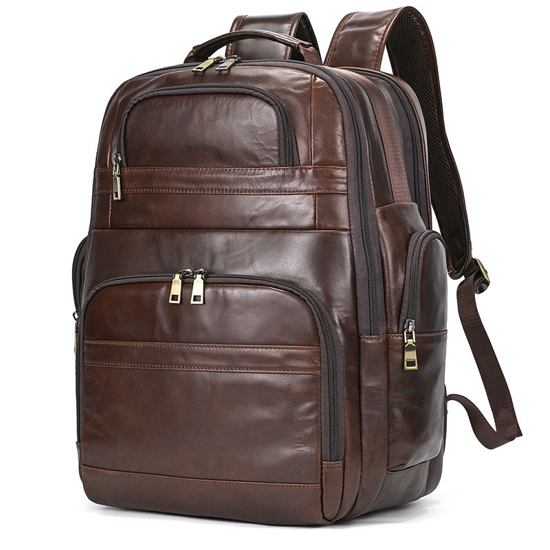 Nomad Leather Travel Backpack in brown leather — Khal Gold
