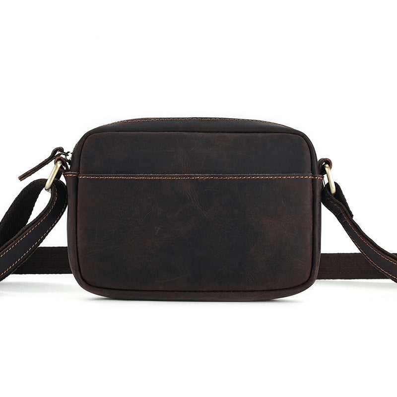 Pimlico Leather Crossbody in chestnut crazy horse leather — Khal Gold
