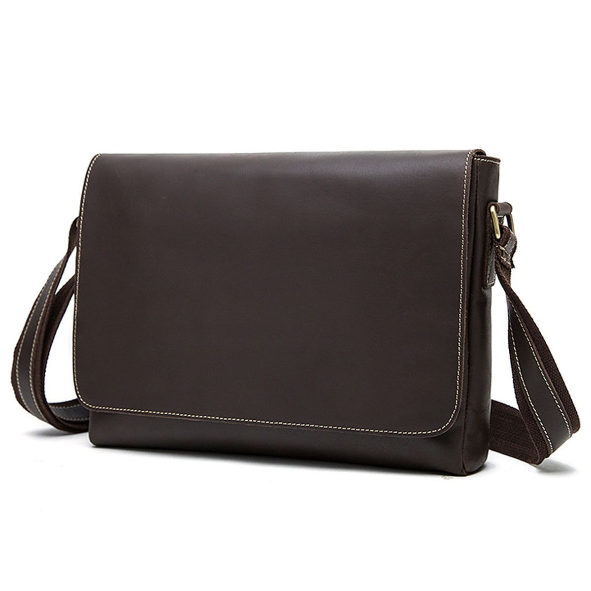 Camden Leather Satchel in coffee crazy horse leather — Khal Gold