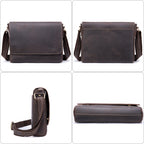 Camden Leather Satchel in crazy horse leather, detail view
