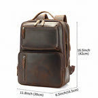 Chancery Leather Backpack in crazy horse leather, detail view