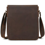 Whitehall Leather Shoulder Bag in crazy horse leather, detail view