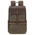 Earth yellow batik canvas daypack, three-quarter view