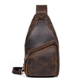 Ranger Leather Sling Bag in dark brown leather — Khal Gold