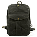 Alderley Waxed Canvas Daypack in black waxed canvas — Khal Gold