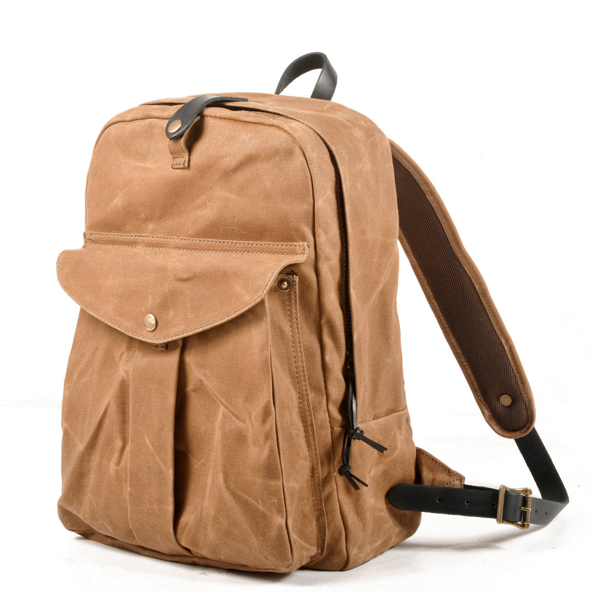 Alderley Waxed Canvas Daypack in waxed canvas, detail view