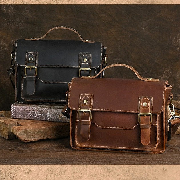 Chelsea Leather Satchel, detail view