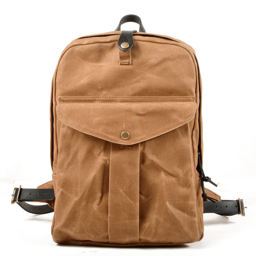 Alderley Waxed Canvas Daypack in waxed canvas, detail view