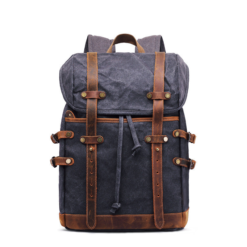 Highland Waxed Canvas Rucksack in grey waxed canvas — Khal Gold