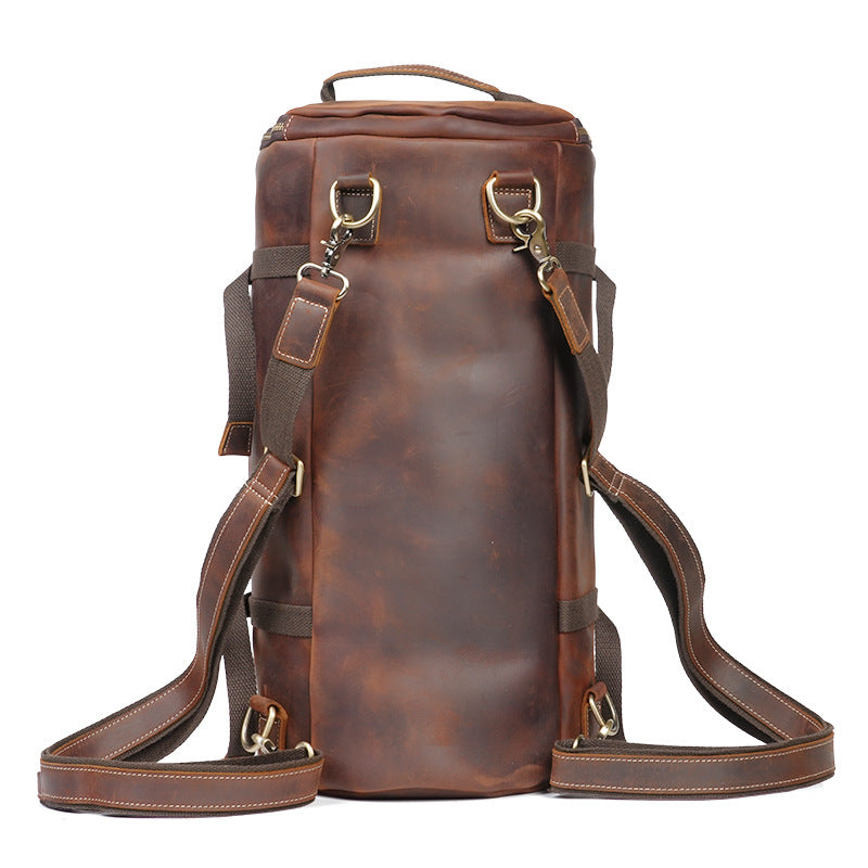 Drayton Leather Barrel Backpack, detail view