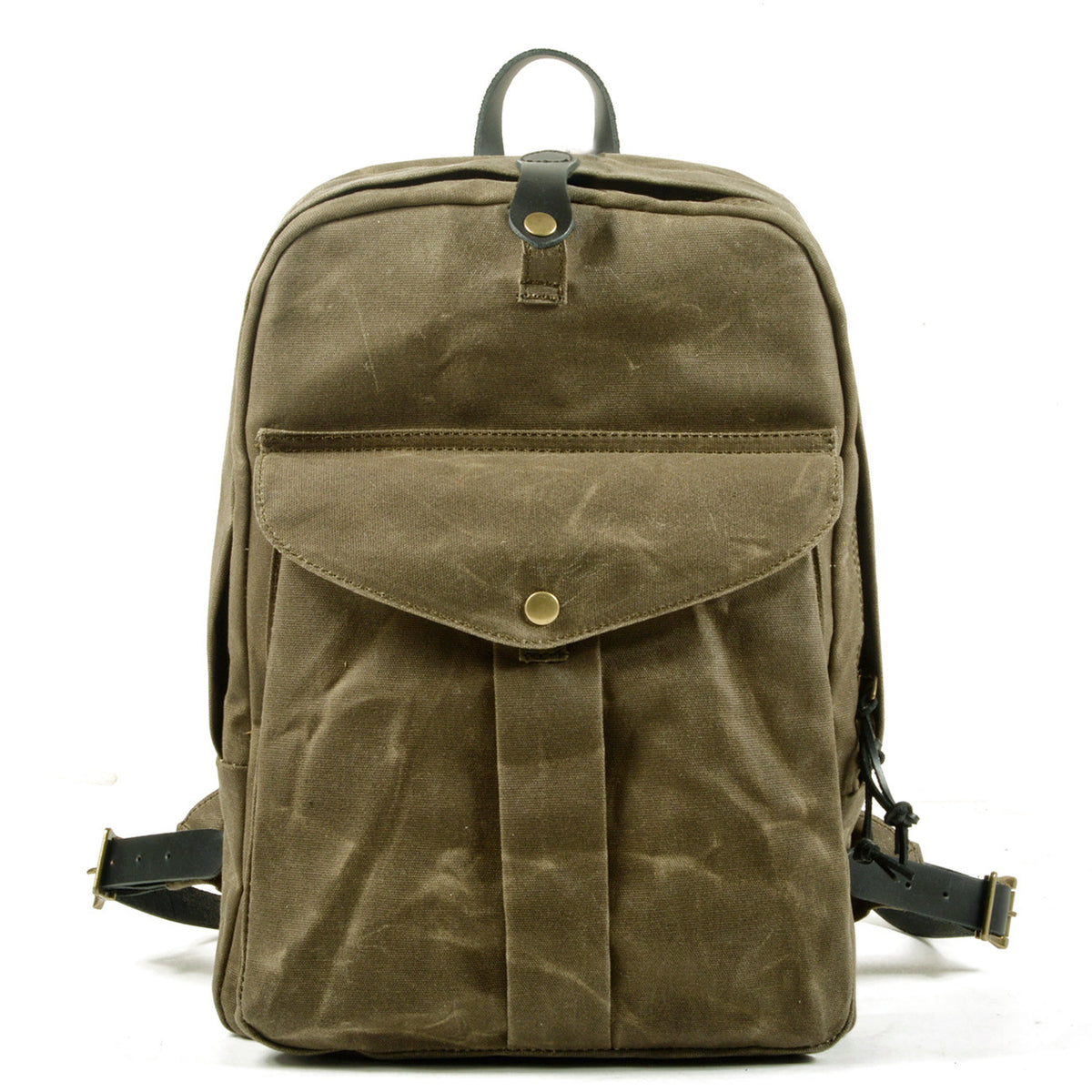Alderley Waxed Canvas Daypack in army green waxed canvas — Khal Gold