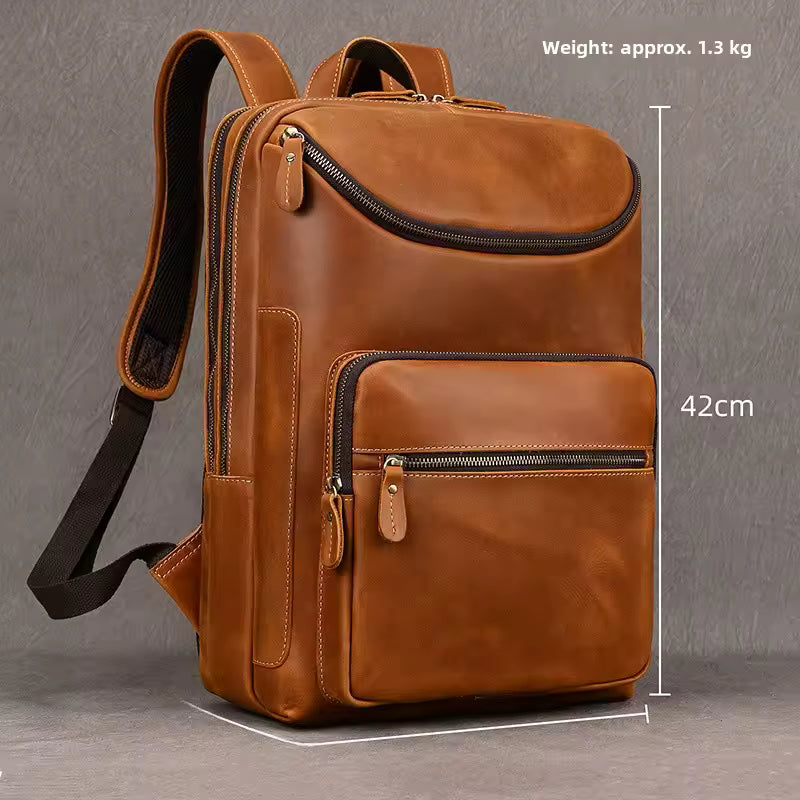 Langham Leather Backpack | Zip-Front 16-inch Laptop Rucksack